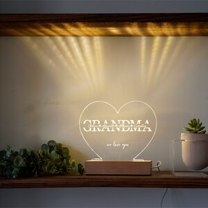 Nana Mothers Day Gift Nana Lamp Gift for Nana Night Light for Nana Gift Idea Personalized Mothers Day Gift for Nana Grandma - heart