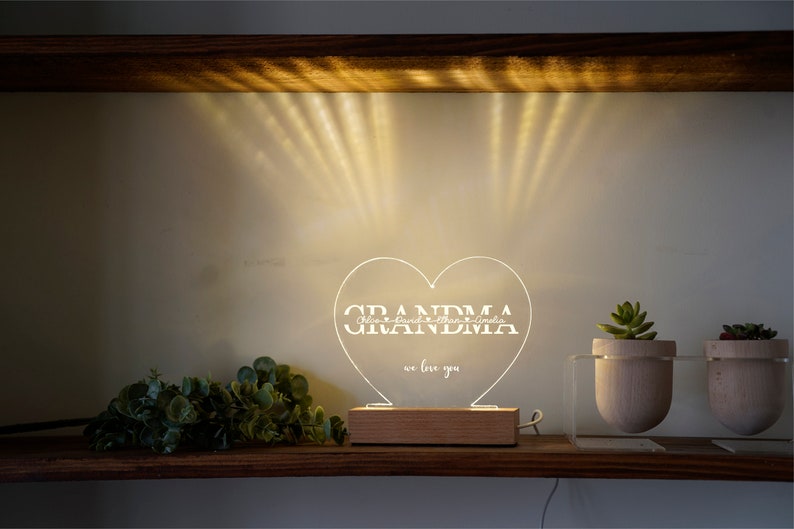 Nana Mothers Day Gift Nana Lamp Gift for Nana Night Light for Nana Gift Idea Personalized Mothers Day Gift for Nana Grandma - heart