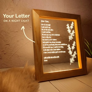 Luz de noche con letras escritas a mano personalizadas: ideas de regalos para el Día de la Madre: regalos de cumpleaños para mamá, abuela, nana, mami: regalos personalizados