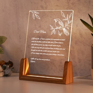 Luz de noche personalizada escrita a mano, regalo personalizado para mamá, el mejor regalo para mamá, regalo para mamá, ideas de regalo para el día de la madre, regalo de cumpleaños para mamá, mamá, mamá