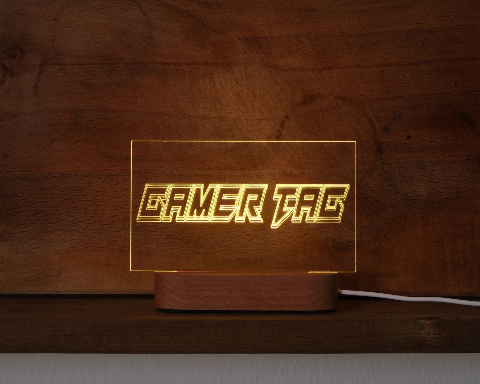 Gamer Tag Sign Gamertag Light Led Gamertag Gaming Tag Etsy