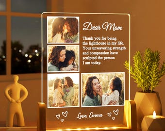 Personalized Photo Collage Night Light – Custom Mom Mother's Day Gift -  Mum Birthday Letter Gift