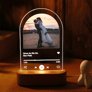 Custom Music Night Light-Personalized Photo Song Plaque-Him Gift for Her-Christmas Gift-Gift for Boyfriend-Girlfriend Gift-Mom Gift-Dad Gift