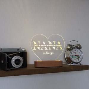 Nana Mothers Day Gift Nana Lamp Gift for Nana Night Light for Nana Gift Idea Personalized Mothers Day Gift for Nana Nana - heart