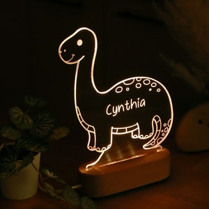 Kids Giganotosaurus Dinosaur Fan Cute LED Personalised Gift Night Light