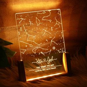 Mappa stellare per data Luce notturna personalizzata - Regali per anniversario di matrimonio - Coppia personalizzata - Regalo di San Valentino - Regalo di compleanno per lei e per lui