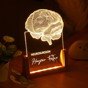 Lámpara personalizada para psicólogo. Regalo de graduación para estudiantes de psicología. Lámpara 3D con forma de cerebro. Regalo personalizado para neurólogo.