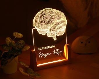 Personalized Lamp for Psychologist. Psychology Student Graduation Gift. 3D Brain Lamp, Personalized Gift for Neurologist