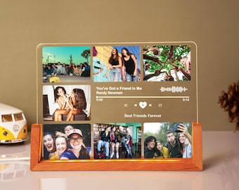 Personalized Song Plaque with Photo-Music Plaque-Acrylic Song Plaque-Anniversary Gift for Friends-Birthday Gift for Her Him- Friends Song