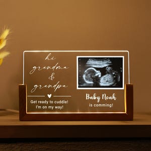 家族への妊娠発表ギフト、おばあちゃん＆おじいちゃんの写真超音波フレーム、赤ちゃんの誕生発表のお披露目アイデア祖父母、新米パパへのギフト