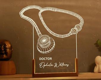 Doctor Stethoscope LED Lamp – Personalized Gift for Doctors, Medical Students or Nurses, Custom Light for Office or Graduation, Doctor Lamp