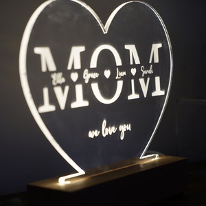 Gift Idea for Mom Night Light for Mommy Personalized Gift for Mom Mother's Day Gift 2024 Gift for Mother in Law Custom Mom Present image 6
