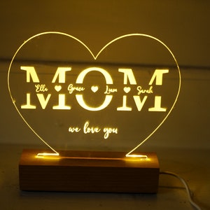 Gift Idea for Mom Night Light for Mommy Personalized Gift for Mom Mother's Day Gift 2024 Gift for Mother in Law Custom Mom Present image 5