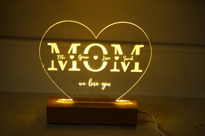 Gift Idea for Mom Night Light for Mommy Personalized Gift for Mom Mother's Day Gift 2024 Gift for Mother in Law Custom Mom Present image 5