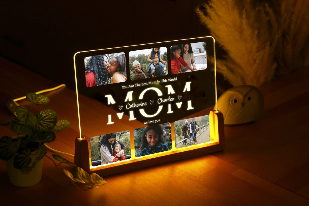 Personalized Photo Night Light - Mother Gifts - Gift for Mom - Mom Gift From Daughter - Mother's ...