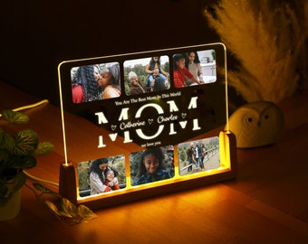 Luz nocturna fotográfica personalizada - Regalos para madres - Regalo para mamá - Regalo para mamá de hija - Regalo del Día de la Madre - Mejor mamá - Regalo de Navidad para mamá