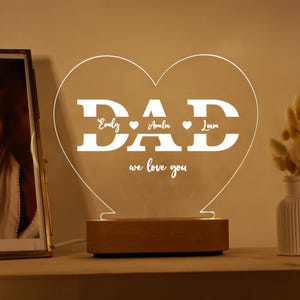 Gift idea for dad - night light for daddy - personalized gift for dad - Father's day gift 2024 - Gift for Father in Law, Custom dad present