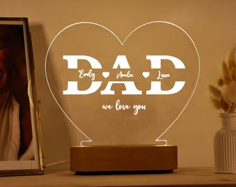 Idea regalo per papà - luce notturna per papà - regalo personalizzato per papà - regalo per la festa del papà 2024 - regalo per il suocero, regalo personalizzato per papà