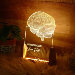 Neurologist Gifts, Brain LED Night Light Personalized, Psychology Student Graduation Gift, Neurosurgeon Gifts, Clinical Psychologist Gift