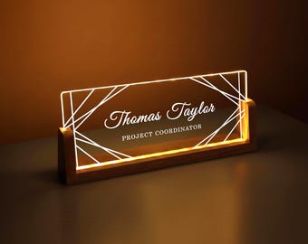 Custom Professional Name Sign Gift - Promotion - New Job - Personalized Name Plate - Christmas Gift for Coworker - Nameplate