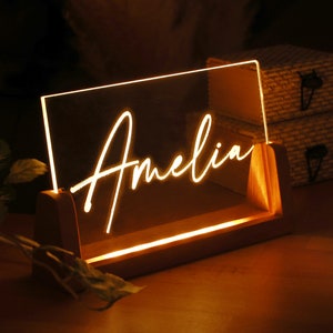Personalized Name Plexi Night Light - Gift for Christmas - Custom LED Desk Lamp - Custom Name Light Decor - Unique Gift Idea for Birthday