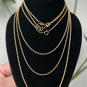 18K Solid Gold Rope Twisted Chain Necklace, Trendy Necklace, Valentine's Gift for Her, Women's Necklace, Birthday Gift for Her, Gift for Her
