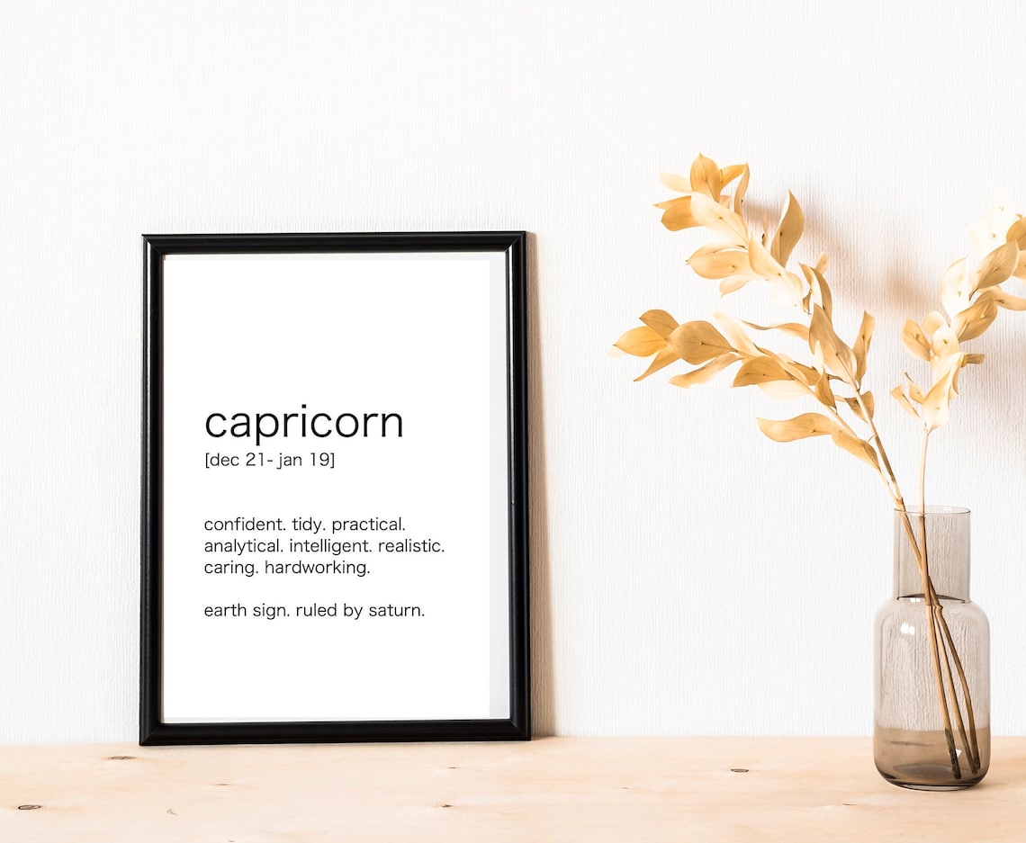 Capricorn wall print wall decor room decor horoscope Etsy