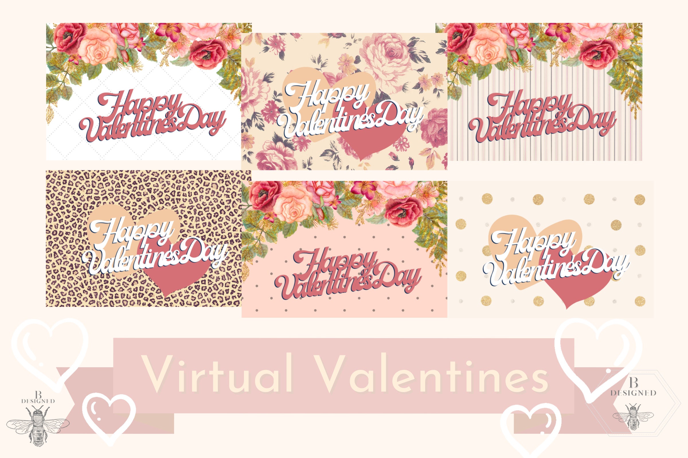 Virtual Valentine's Day Cards Digital Download Etsy