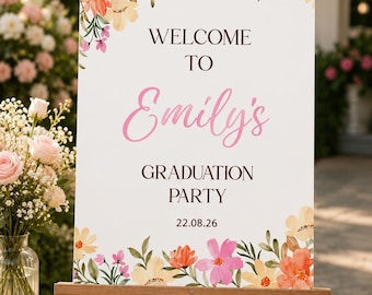 Graduation Welcome Sign Poster, Personalised Graduation Congratulation Sign Custom Poster