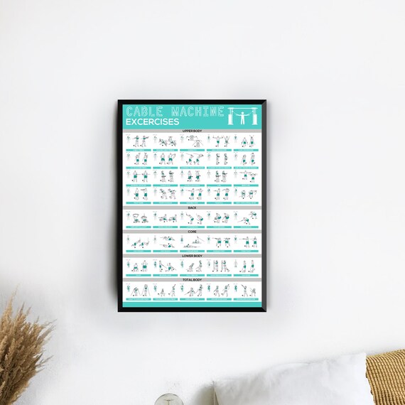 18 X 24 In Frames Cable Machine Workout Poster - Laminated Exercise ...