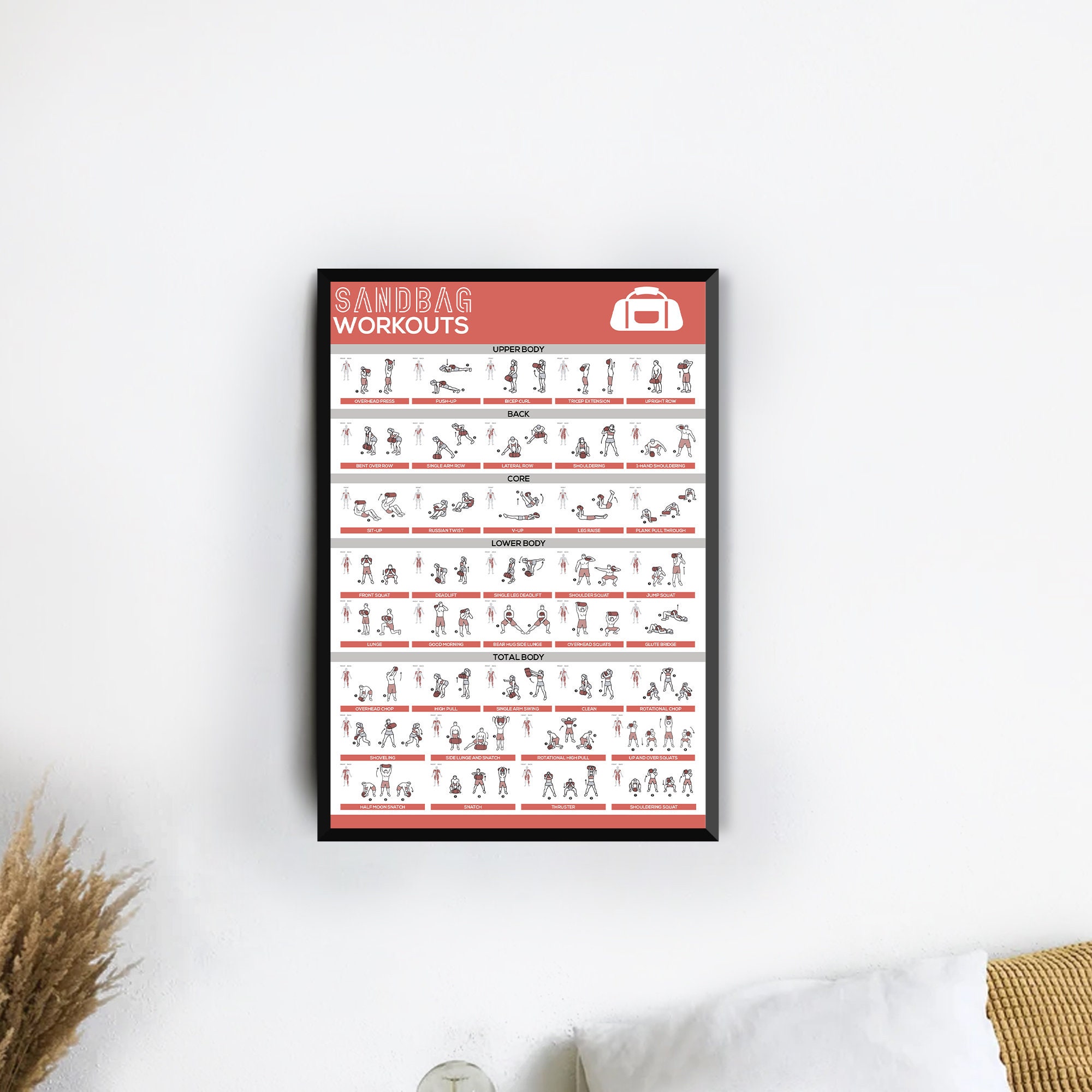 Sandbag workout poster sale