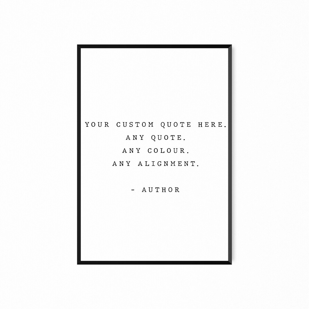 Custom Quote Poster, Custom Typewriter Text, Custom Wall Art