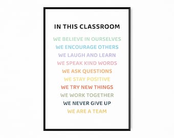 In This Classroom Poster Classroom Posters Classroom Rules Back To School Decor Classroom Management Classroom Print