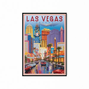 Las Vegas Travel Poster Nevada Wall Art Las Vegas USA Travel Poster Birthday Present Wedding Gifts Las Vegas Print Wall Art Decor