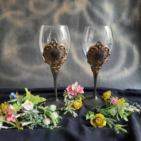 Gothic Wine Glasses Etsy