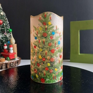 Christmas flameless candle, Christmas tree, Christmas Candle, Christmas Gift, Christmas Decoration, Christmas Candle Gift, Flameless candle.