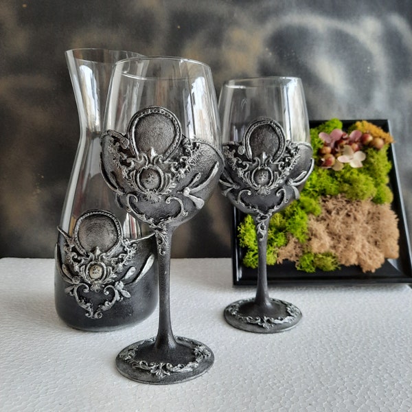Gothic Wine Glasses Etsy