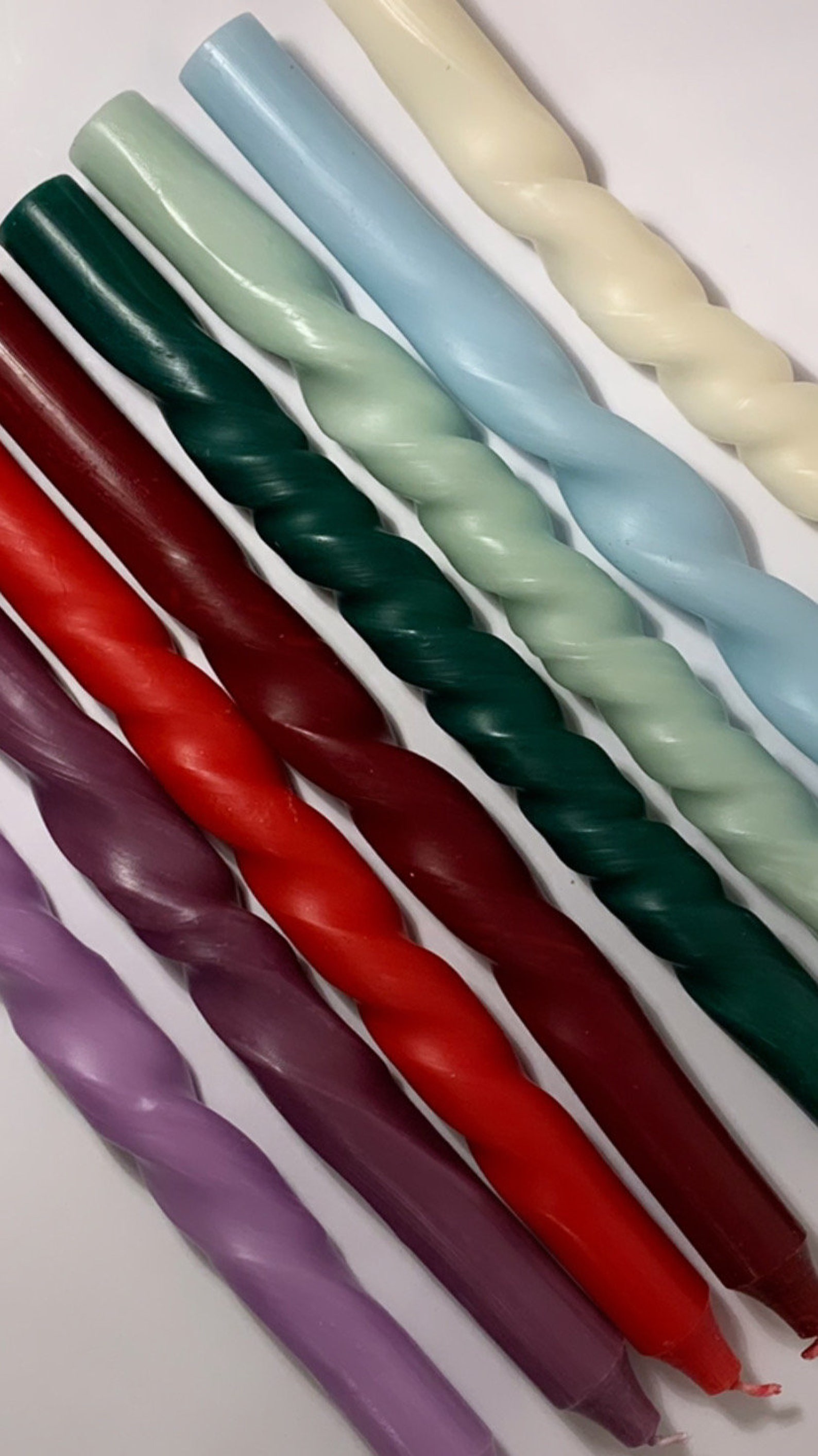 Long Handmade Spiral Candles Twist Candles Handmade Dinner Etsy