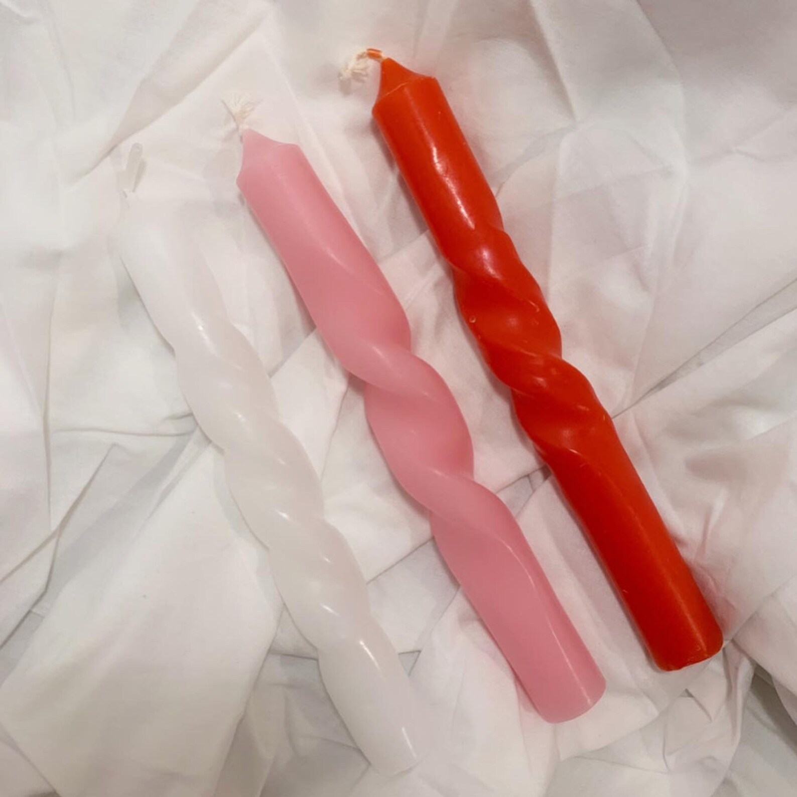 Small Hand Spiral Candles Twist Candles Handmade Dinner Etsy