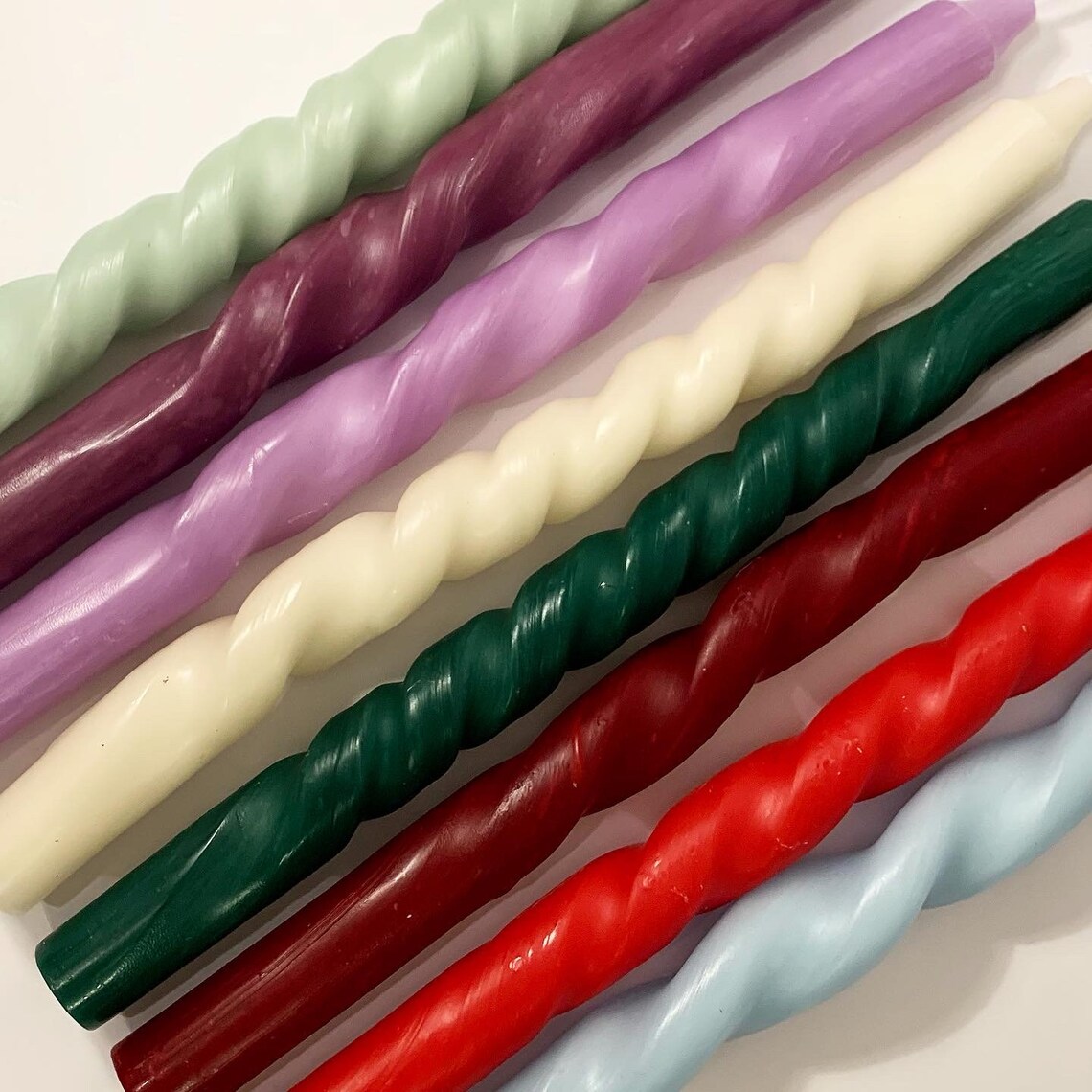 Long Handmade Spiral Candles Twist Candles Handmade Dinner Etsy