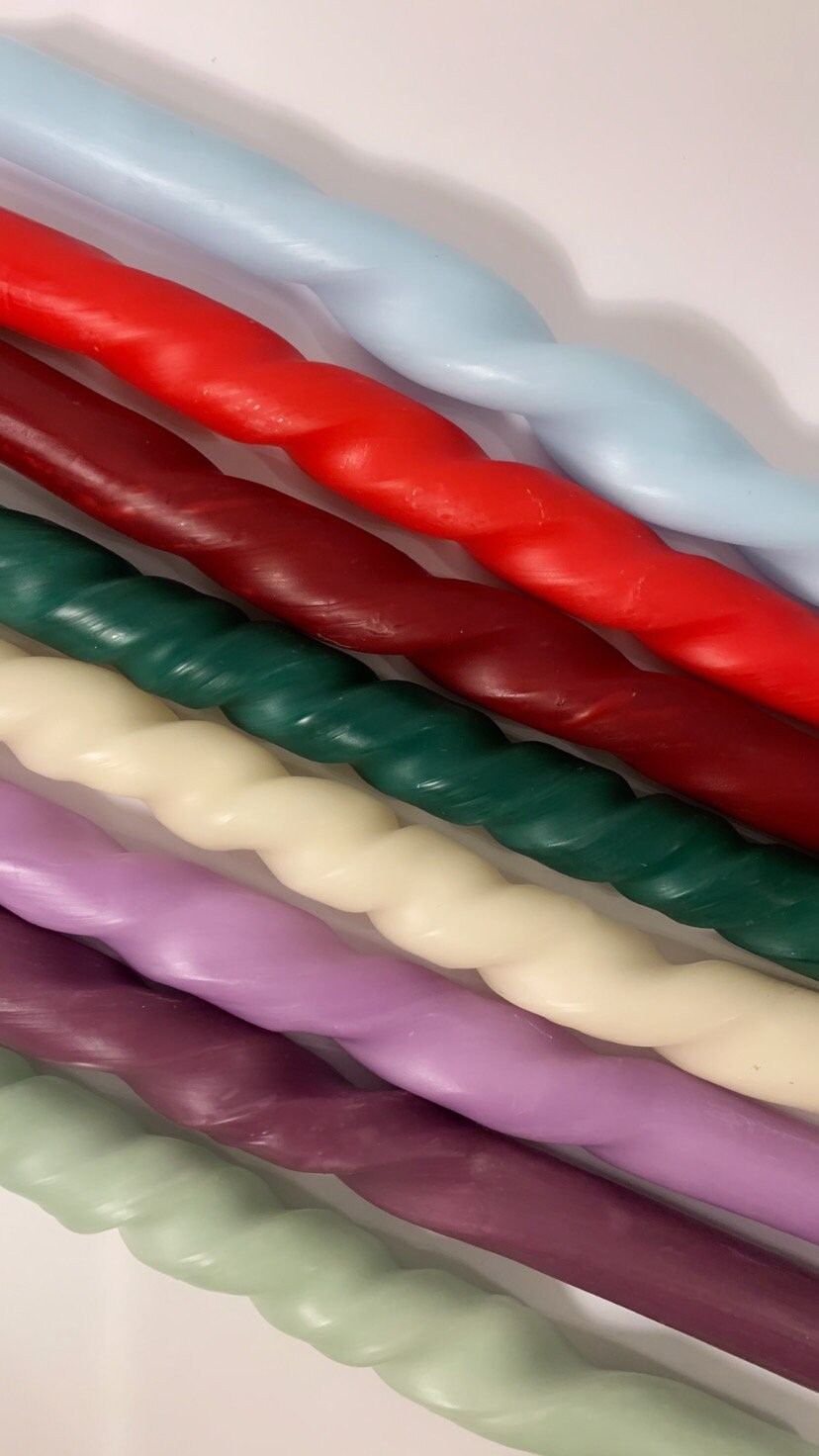 Long Handmade Spiral Candles Twist Candles Handmade Dinner Etsy