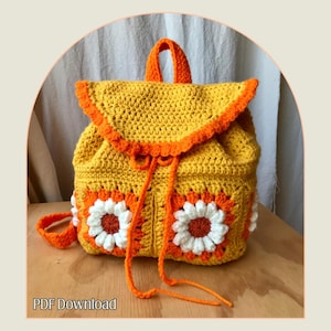 Daisy Drawstring Häkel-Rucksack-Muster (PDF-Muster)