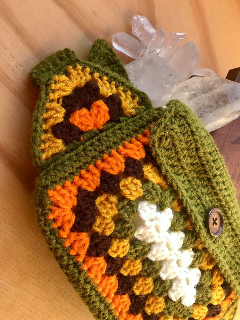 Green Crochet Fanny Pack 70s Granny Square Crochet Waist Bag Etsy