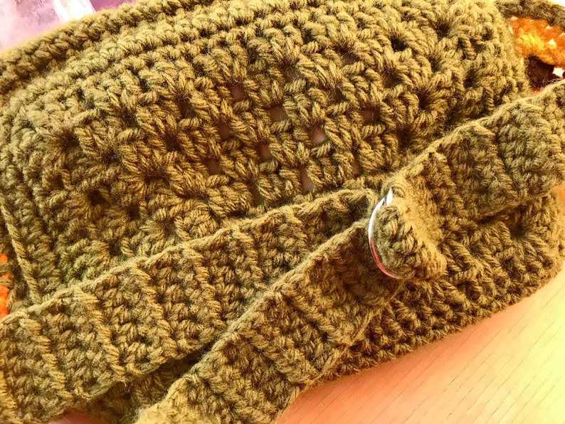 Green Crochet Fanny Pack 70s Granny Square Crochet Waist Bag Etsy