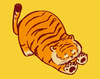 Big Stretch - Fat Tiger art print