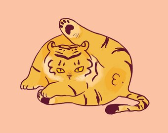 Mind Your Manners - Fat Tiger art print
