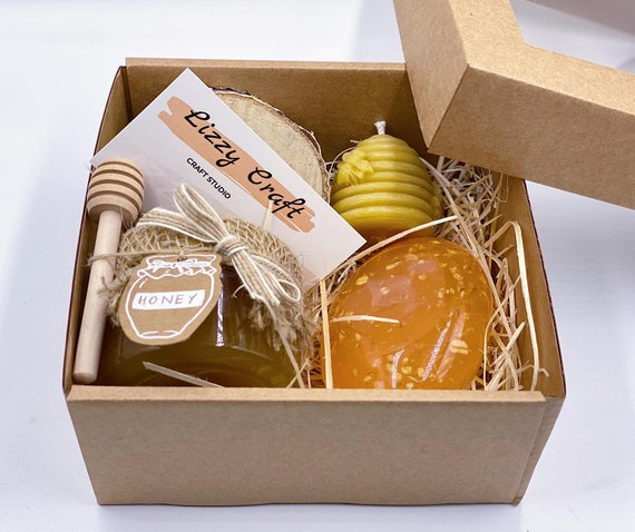 Honey Gift Set Beeswax Candle Gift Set Honey and Soap Gift 