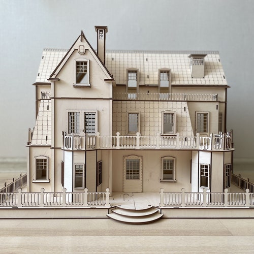 Gothic Villa Dollhouse Wooden Villa DIY Dollhouse Kit Etsy