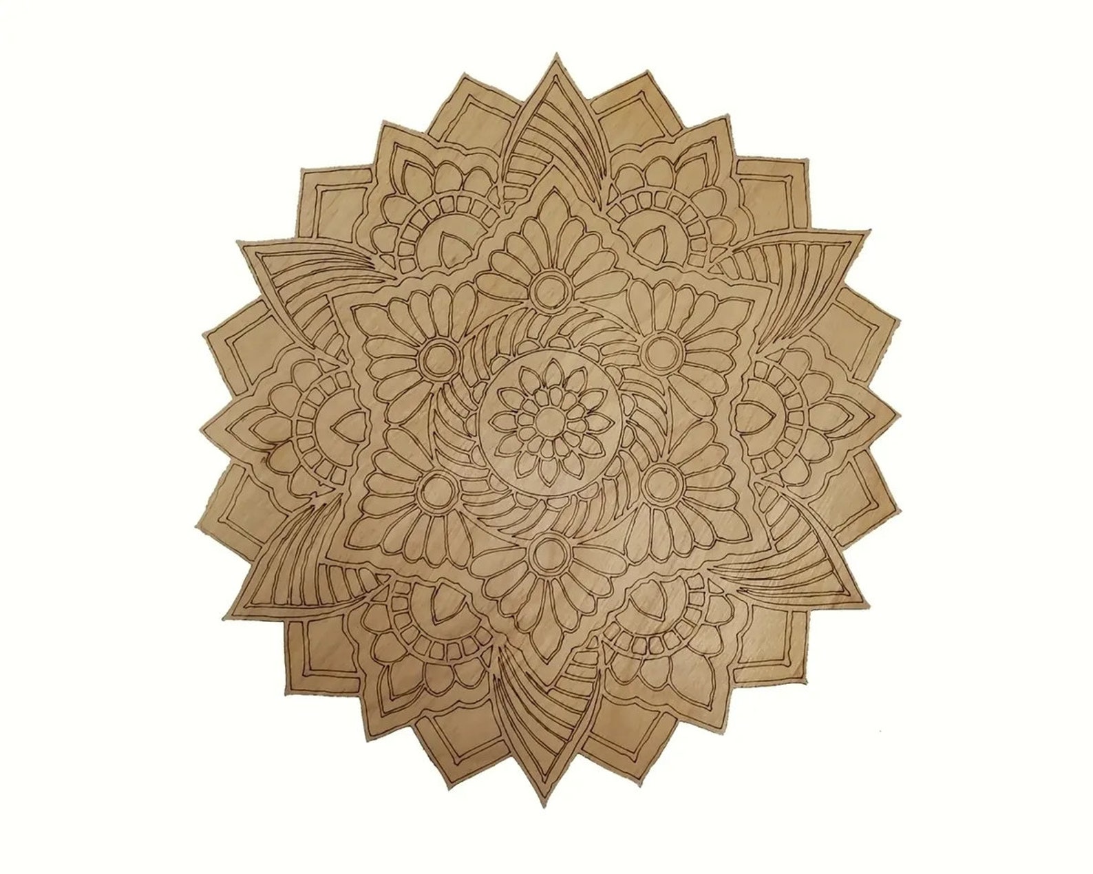 Wooden Mandala for coloring blank v1 DIY coloring kit Free Etsy