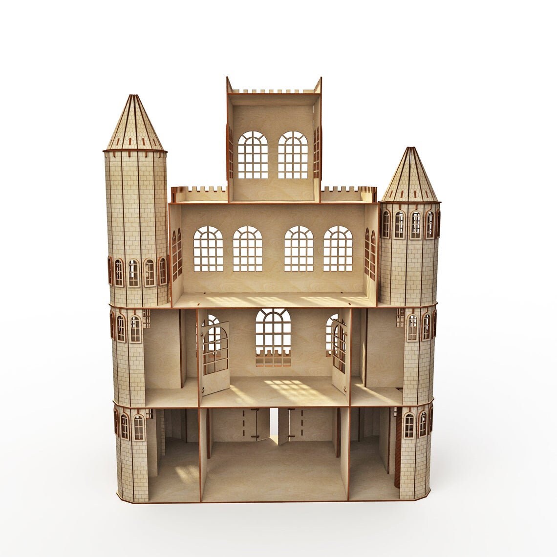Medieval Castle Dollhouse Wooden dollhouse DIY Dollhouse Etsy